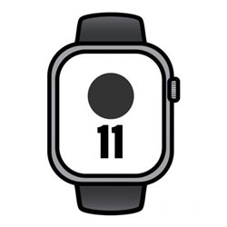 Apple Watch Series 11/ GPS/ 46mm/ Gris Espacial/ Correa Deportiva Negra (S/M)
