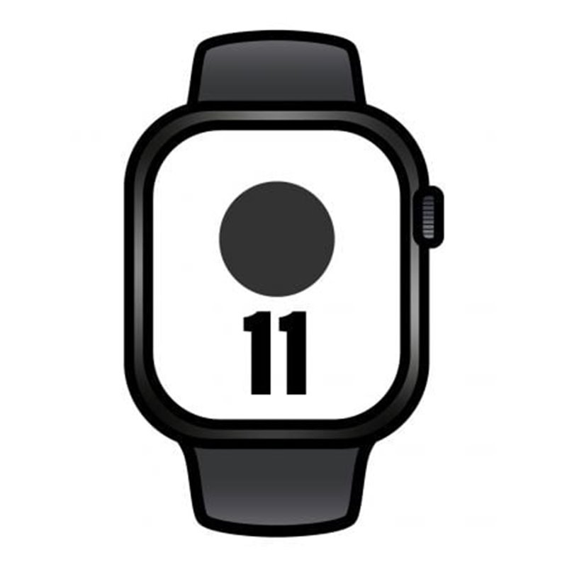 Apple Watch Series 11/ GPS/ Cellular/ 42mm/ Negro Azabache/ Correa Deportiva Negra (S/M)