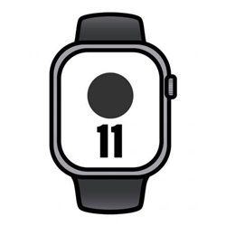 Apple Watch Series 11/ GPS/ Cellular/ 42mm/ Gris Espacial/ Correa Deportiva Negra (M/L)