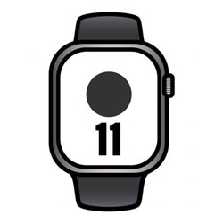 Apple Watch Series 11/ GPS/ Cellular/ 42mm/ Titanio Natural/ Correa Deportiva Negra (M/L)