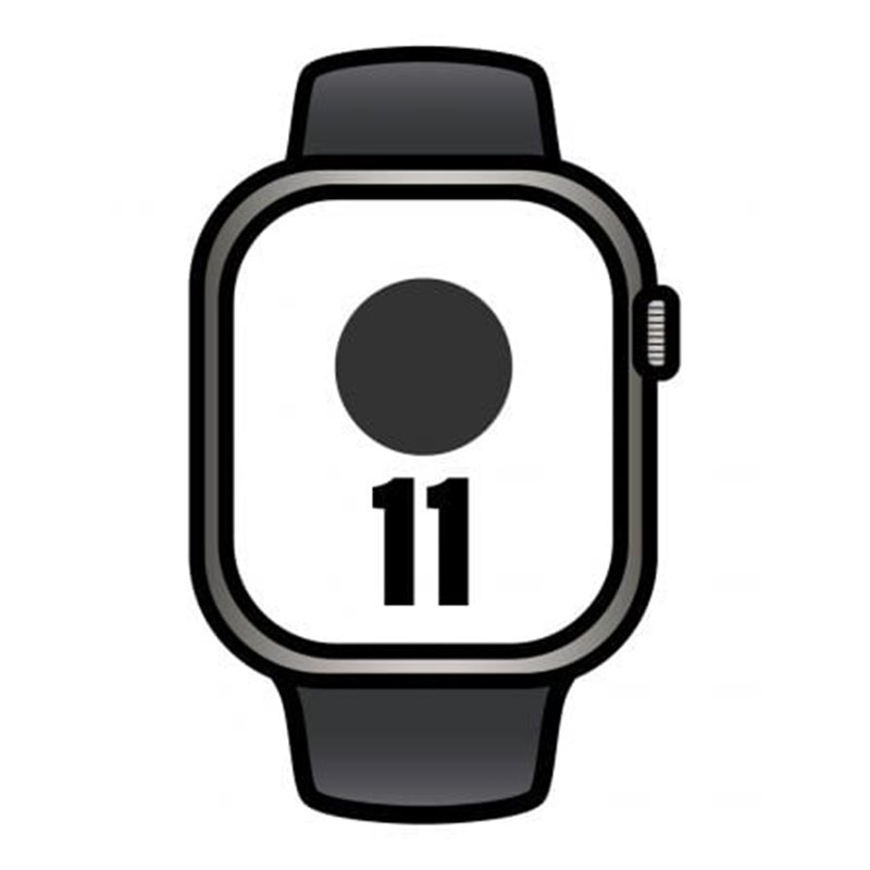 Apple Watch Series 11/ GPS/ Cellular/ 42mm/ Titanio Natural/ Correa Deportiva Negra (M/L)