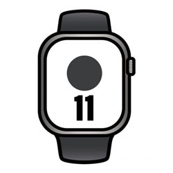 Apple Watch Series 11/ GPS/ Cellular/ 42mm/ Titanio Negro/ Pizarra Correa Deportiva Negro (S/M)