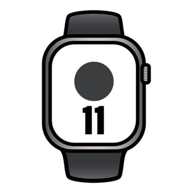 Apple Watch Series 11/ GPS/ Cellular/ 42mm/ Titanio Negro/ Pizarra Correa Deportiva Negro (S/M)