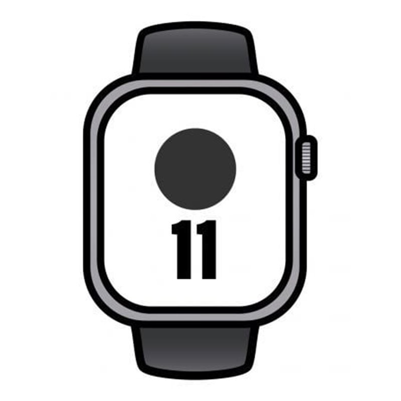 Apple Watch Series 11/ GPS/ Cellular/ 46mm/ Aluminio Gris Espacial/ Correa Deportiva Negra S/M