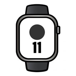 Apple Watch Series 11/ GPS/ Cellular/ 46mm/ Titanio Negro Pizarra/ Correa Deportiva Negra S/M