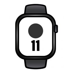 Apple Watch Series 11/ GPS/ Cellular/ 46mm/ Titanio Negro Pizarra/ Correa Deportiva Negra M/L