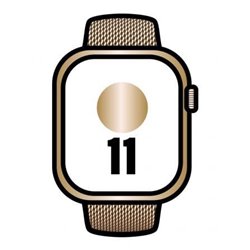 Apple Watch Series 11/ GPS/ Cellular/ 46mm/ Titanio Dorado/ Correa Milanese Dorada Loop S/M