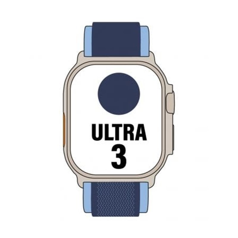 Apple Watch Ultra 3/ GPS/ Cellular/ 49mm/ Caja de Titanio Natural/ Correa Loop Trail Azul/azul brillante M/L