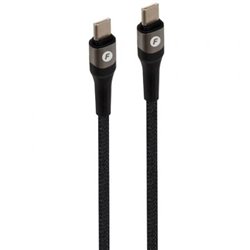 Cable USB 2.0 Tipo-C Fonestar USB-CC/ USB Tipo-C Macho - USB Tipo-C Macho/ 480Mbps/ Hasta 100W/ 1m/ Negro