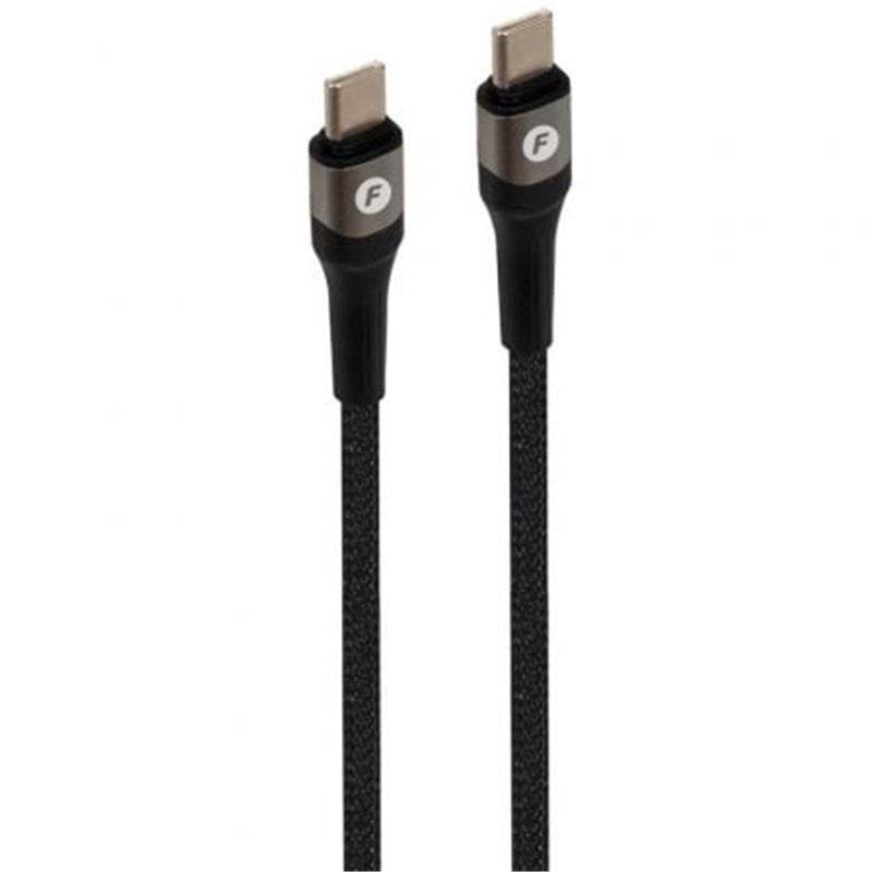 Cable USB 2.0 Tipo-C Fonestar USB-CC/ USB Tipo-C Macho - USB Tipo-C Macho/ 480Mbps/ Hasta 100W/ 1m/ Negro