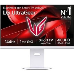 Smart Monitor Gaming LG UltraGear 32G810SA-W 32"/ 4K/ Multimedia/ 1ms/ 144Hz/ IPS/ Regulable en altura/ Smart TV/ Blanco