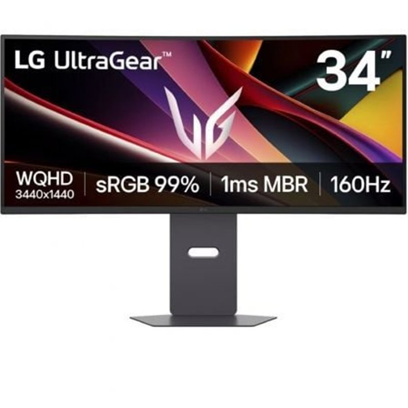 Monitor Gaming Ultraparon�mico Curvo LG UltraGear 34G600A-B 34"/ WQHD/ Multimedia/ 5ms/ 160Hz/ VA/ Regulable en Altura/ Negro