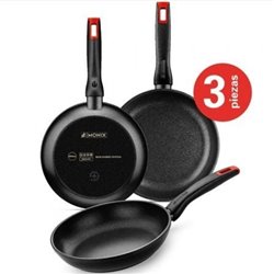 Pack 3 Sart�nes Monix Hermanos Torres M240000/ �18cm/ �22cm/ �26cm/ Aluminio forjado/ Apta para Inducci�n
