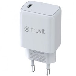 Cargador de Pared Muvit For Change MCACC0012/ 1xUSB Tipo-C/ 20W
