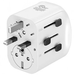 Cargador de Pared Universal Muvit For Change MCADP0006/ Toma de Corriente Universal/ 1xUSB Tipo-C/ 2xUSB/ 15W