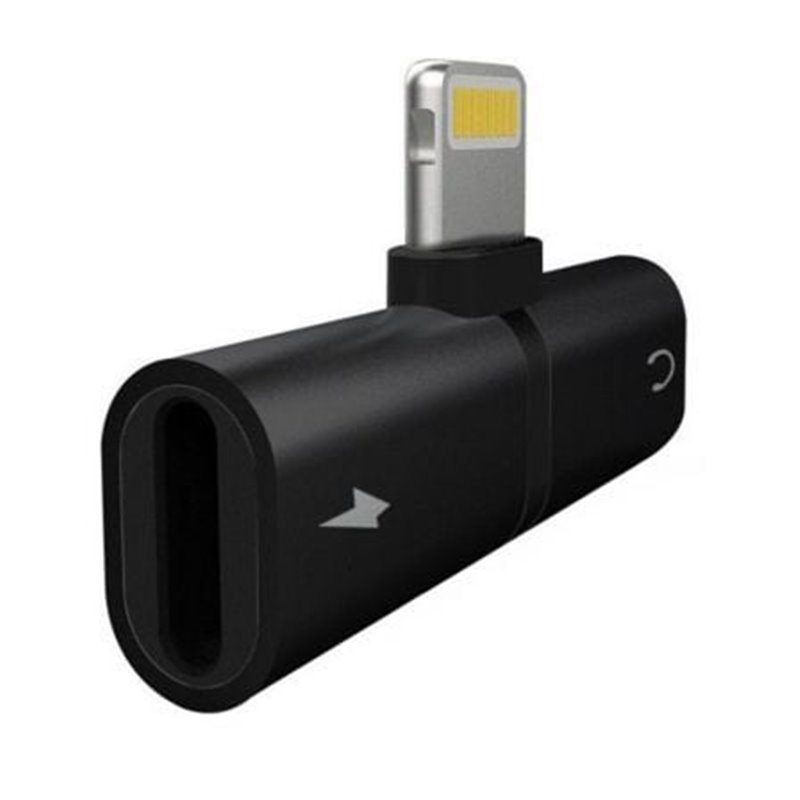 Splitter Carga y M�sica Myway Lightning Macho - USB Macho/ Negro