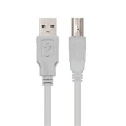 Cable USB 2.0 Impresora Nanocable 10.01.0102/ USB Tipo-B Macho - USB Macho / 480Mbps/ 1m/ Beige