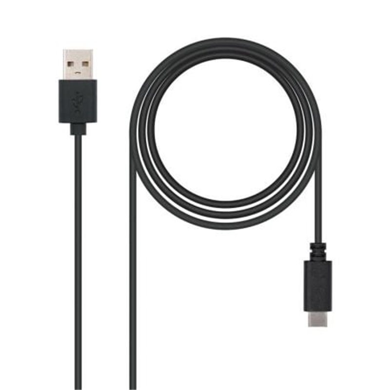 Cable USB 2.0 Nanocable 10.01.2101/ USB Tipo-C Macho - USB Macho/ 480Mbps/ 1m/ Negro