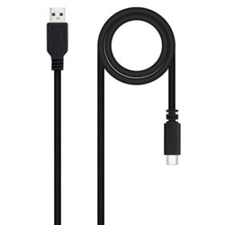 Cable USB 2.0 Nanocable 10.01.2101-L150/ USB Tipo-C Macho - USB Macho/ 480Mbps/ 1.5m/ Negro