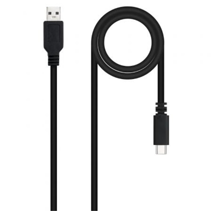 Cable USB 2.0 Nanocable 10.01.2101-L150/ USB Tipo-C Macho - USB Macho/ 480Mbps/ 1.5m/ Negro