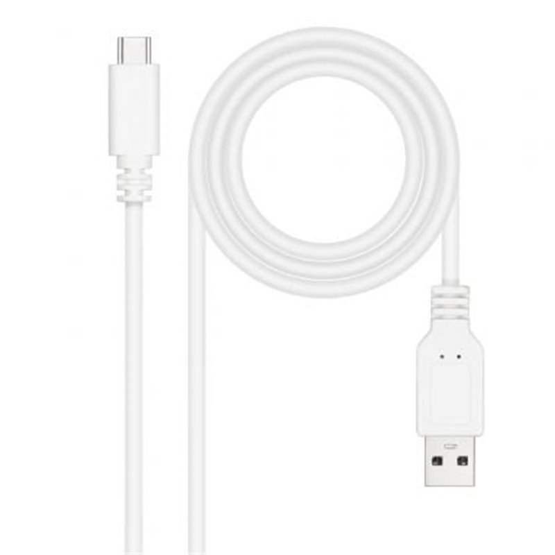 Cable USB 2.0 Nanocable 10.01.2101-W/ USB Tipo-C Macho - USB Macho/ 480Mbps/ 1m/ Blanco