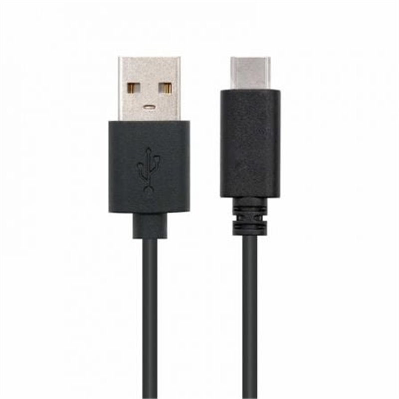 Cable USB 2.0 Nanocable 10.01.2102/ USB Tipo-C Macho - USB Macho/ 480Mbps/ 2m/ Negro