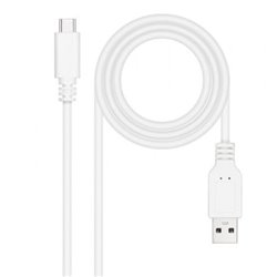 Cable USB 2.0 Nanocable 10.01.2102-W/ USB Tipo-C Macho - USB Macho/ 480Mbps/ 2m/ Blanco