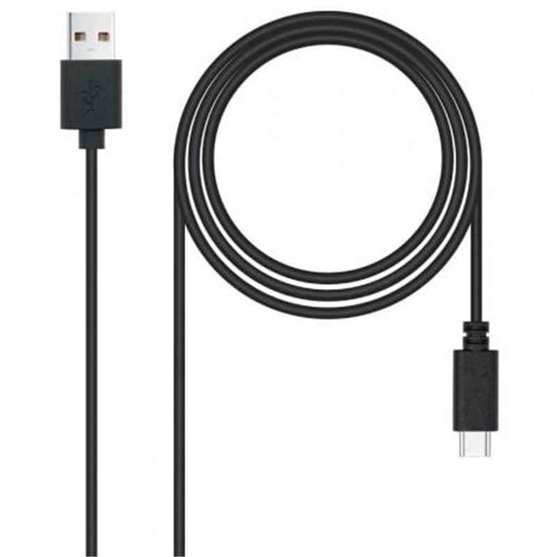 Cable USB 2.0 Nanocable 10.01.2103/ USB Macho - USB Tipo-C Macho/ 480Mbps/ 3m/ Negro