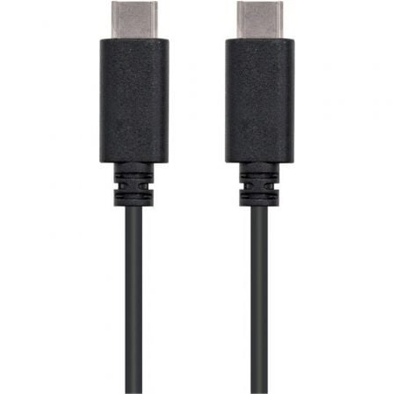 Cable USB 2.0 Tipo-C Nanocable 10.01.2301/ USB Tipo-C Macho - USB Tipo-C Macho/ 480Mbps/ 1m/ Negro