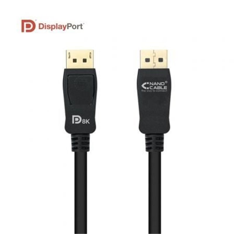 Cable Displayport Nanocable 10.15.2503/ Displayport Macho - Displayport Macho/ 3m/ Negro