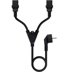 Cable Alimentaci�n Nanocable 10.22.0100-L300/ Schuko Macho - 2 x C13 Hembra/ 3m/ Negro