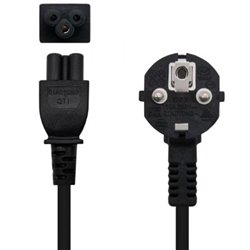 Cable Alimentaci�n Tr�bol Nanocable 10.22.0302-L200/ Schuko Macho - C5 Hembra/ 2m/ Negro