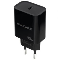 Cargador de Pared Nanocable 10.10.2010/ 1xUSB Tipo-C/ 30W/ Negro