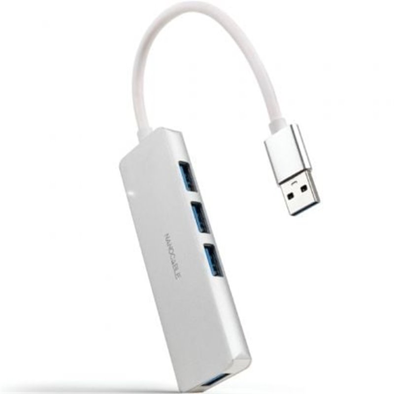 Hub USB 3.0 Nanocable 10.16.4602/ 4xUSB/ Gris
