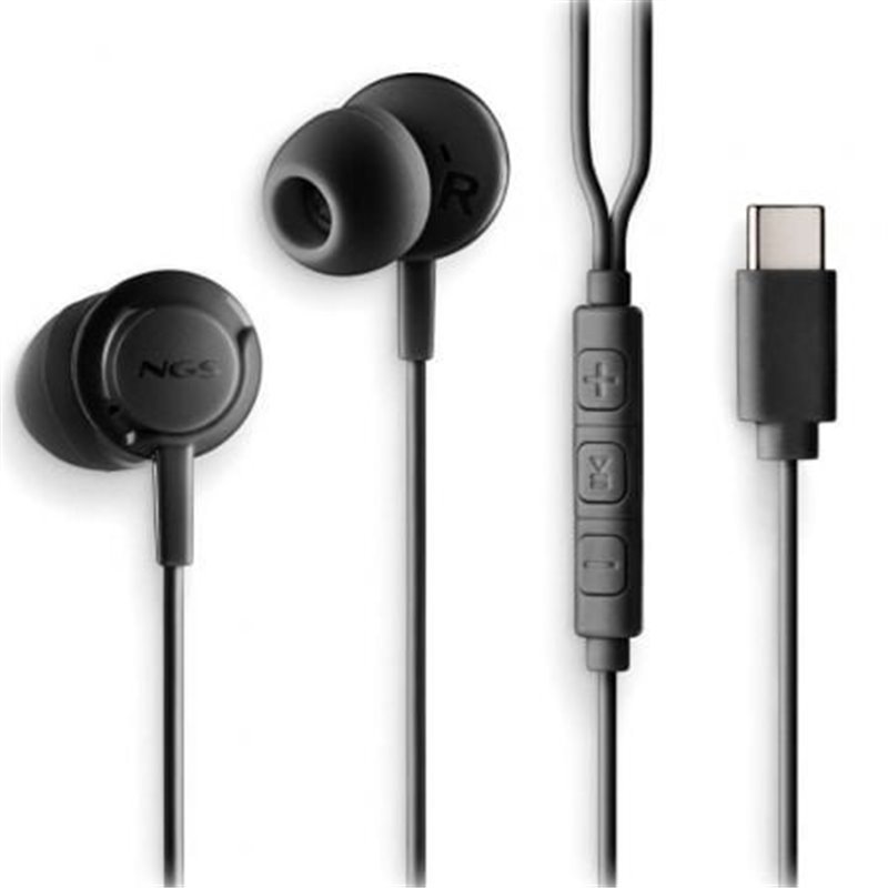 Auriculares Intrauditivos NGS Cross Step/ con Micr�fono/ USB Tipo-C/ Negros