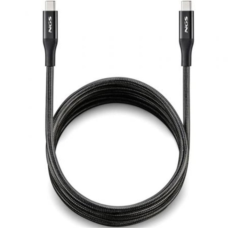 Cable USB 4.0 Tipo-C NGS KNOT/ USB Tipo-C Macho - USB Tipo-C Macho/ Hasta 240W/ 40Gbps/ 2m/ Negro
