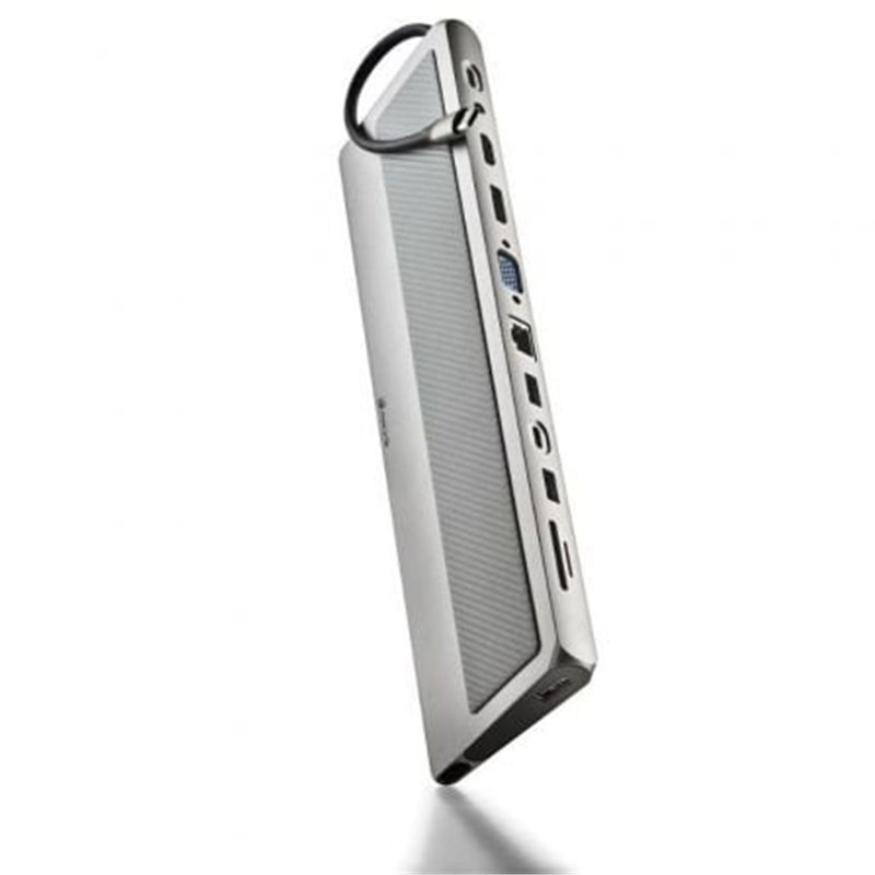 Docking USB Tipo-C NGS WonderDock 12 Pro/ 3xUSB/ 2xHDMI 4K/ 1xVGA/ 1xRJ45/ 1xLector de Tarjetas/ 1xJack 3.5/ 1xUSB Tipo-C PD/ Gr