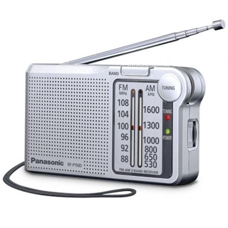 Radio Port�til Panasonic RF-P150D/ con Bater�a/ a Pilas/ Plateada