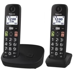 Tel�fono Inal�mbrico Panasonic KX-TGU112EXB/ Pack DUO/ Negro