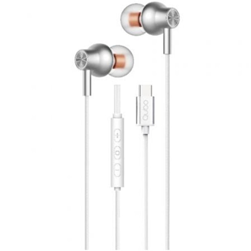 Auriculares Intrauditivos Qubo AU-300C/ con Micr�fono/ USB Tipo-C/ Blancos