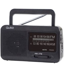 Radio Port�til Qubo R-222/ con Cable/ a Pilas/ Negra