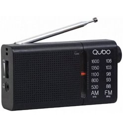 Radio Port�til Qubo RS-2/ con Cable/ a Pilas/ Negra