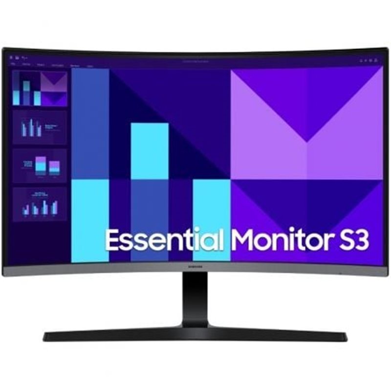 Monitor Profesional Curvo Samsung Essential Monitor S3 S39GD S27D396GAU 27"/ Full HD/ Multimedia/ Negro y Plata