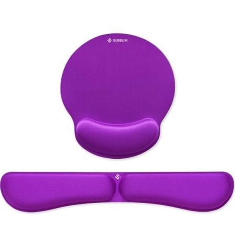 Pack de Reposamu�ecas y Alfombrilla Ergon�mica Subblim Ergo MemoryFlex/ P�rpura
