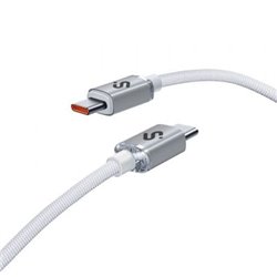 Cable USB 2.0 Tipo-C Subblim Optimus/ USB Tipo-C Macho - USB Tipo-C Macho/ Hasta 60W/ 480Mbps/ 2m/ Blanco