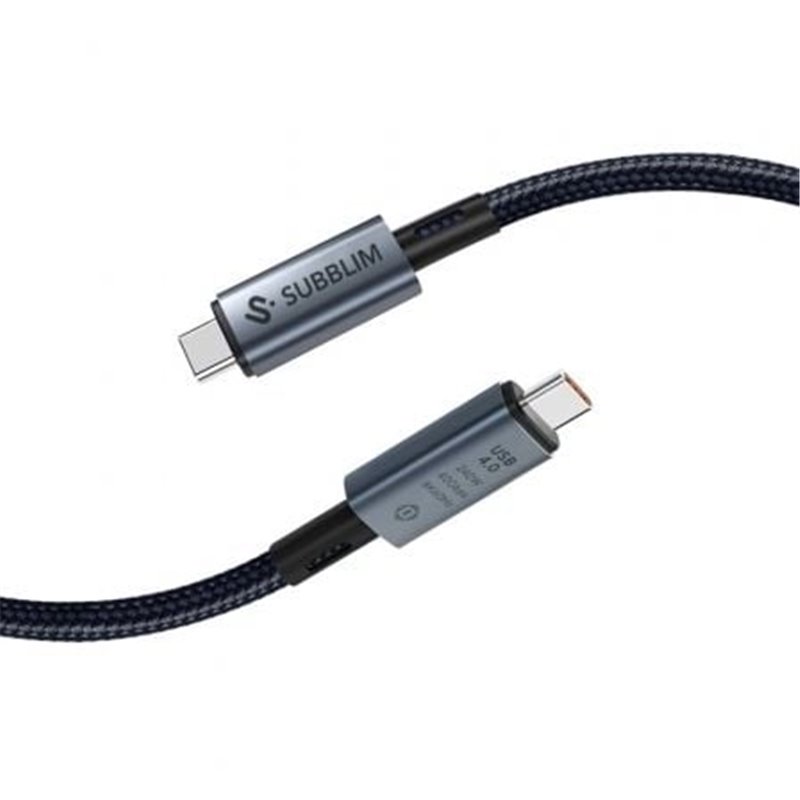Cable USB 4.0 Tipo-C Subblim Cable High/ USB Tipo-C Macho - USB Tipo-C Macho/ Hasta 240W/ 40Gbps 1.5m/ Negro