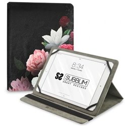 Funda Subblim Trendy Case Rosas para Tablet de 11"/ Negra