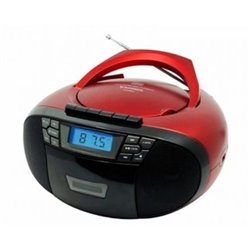 Radio CD Cassette Sunstech CXUM53RD/ a Pilas/ Roja