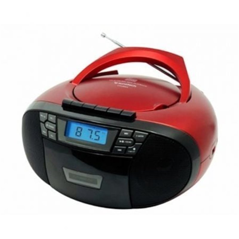 Radio CD Cassette Sunstech CXUM53RD/ a Pilas/ Roja