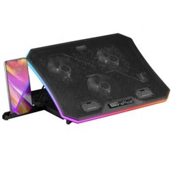 Soporte Refrigerante Mars Gaming MNBC6 para Port�tiles hasta 19"/ Iluminaci�n LED